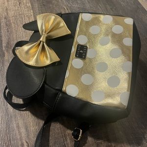 Gold Minnie Mouse women’s mid-sized backpack